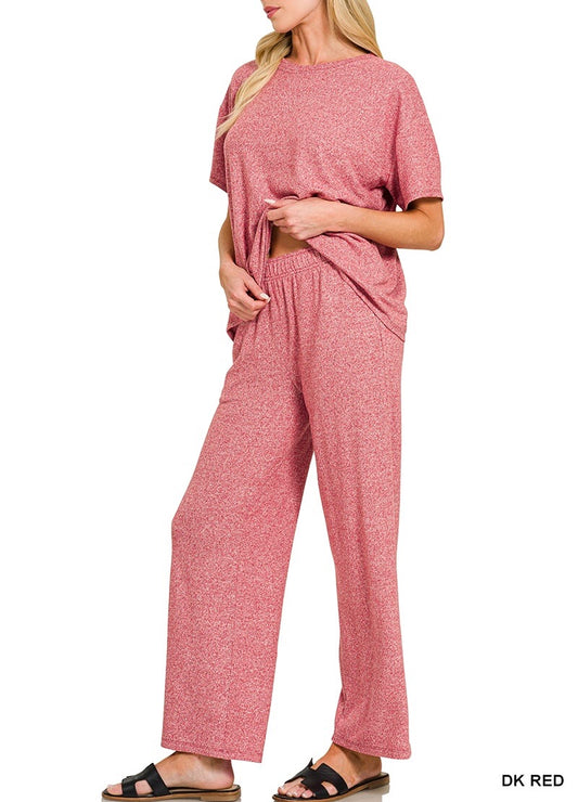 Soft Melange SS Tee Pant Set