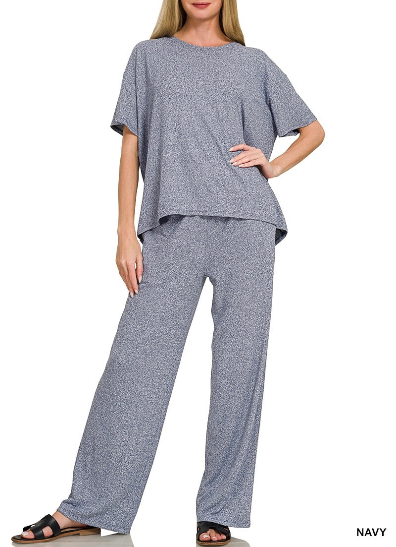 Soft Melange SS Tee Pant Set