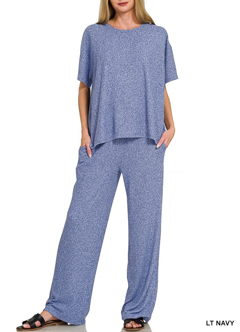Soft Melange SS Tee Pant Set