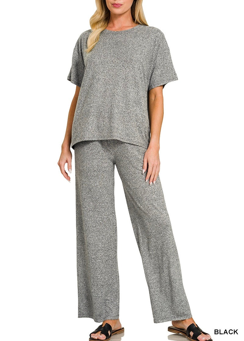 Soft Melange SS Tee Pant Set