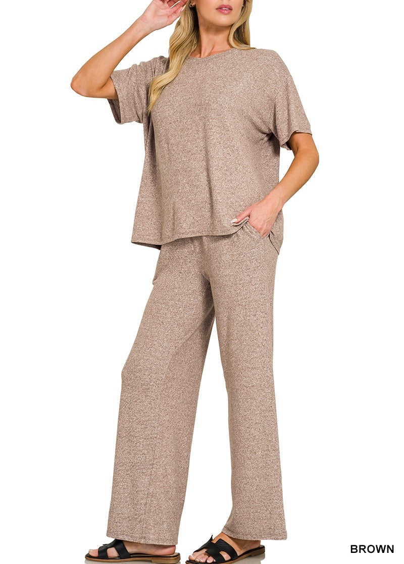 Soft Melange SS Tee Pant Set