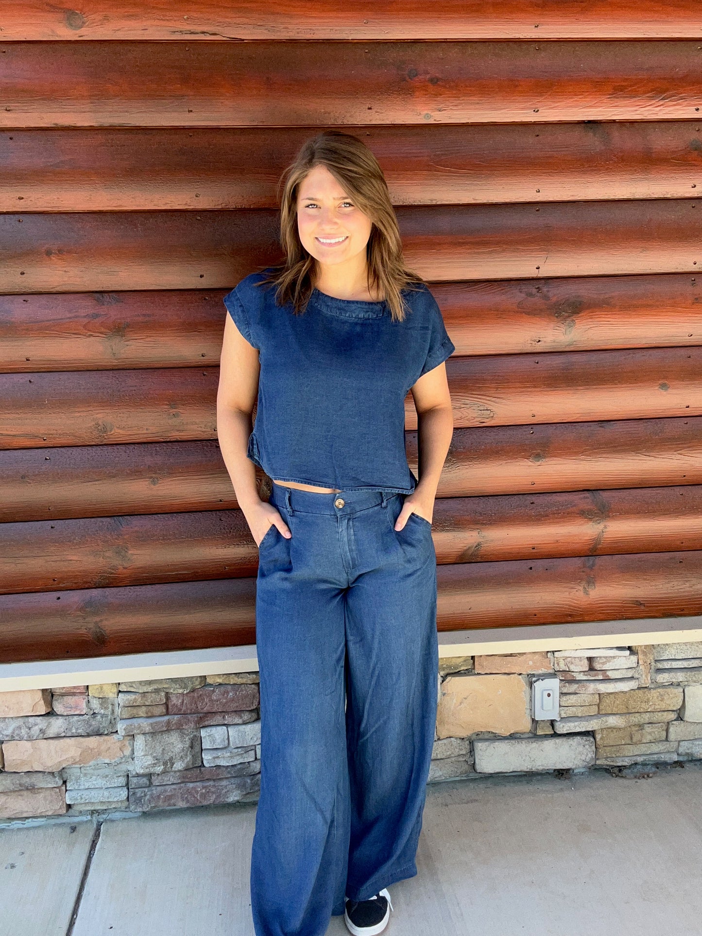 Dark Chambray HW Pintuck Pants