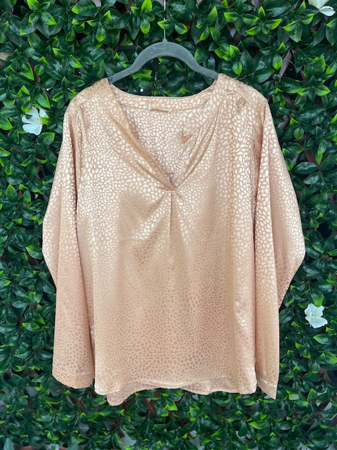 Long Sleeve Cheetah Blouse