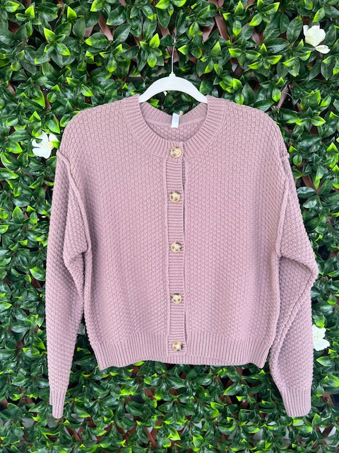 Purple Button Cardigan