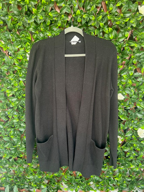 Long Sleeve Black Pocket Cardigan
