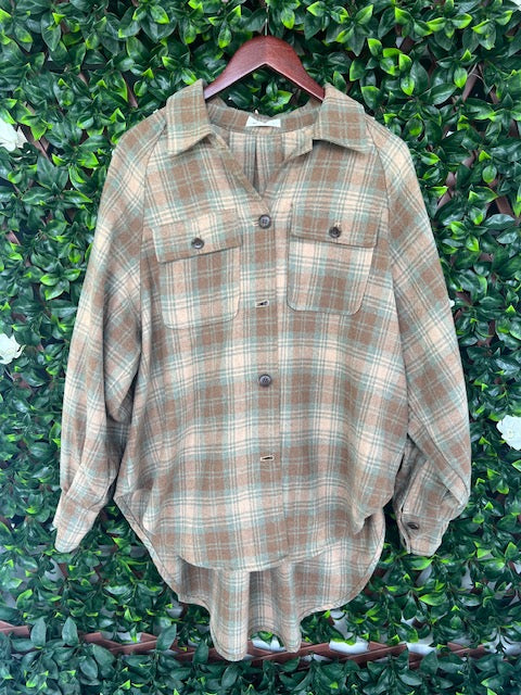 Brown/Sage Plaid Jacket