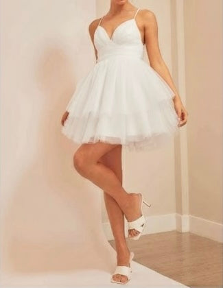 White Tulle Mini Dress