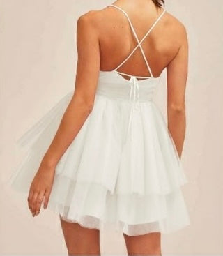 White Tulle Mini Dress
