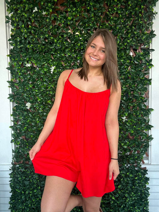 Relaxed Boxy Fit Linen Romper