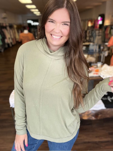 Long Sleeve Cowl Neck Top