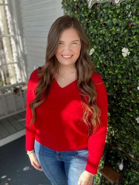 Red Vneck Sweater